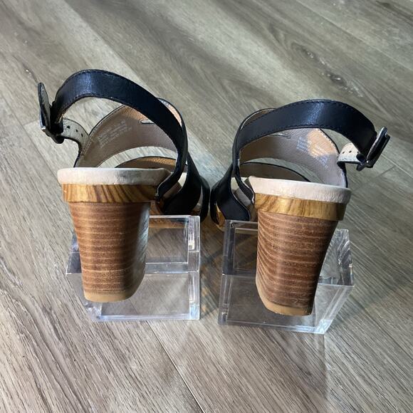 Dansko Ashlee Sandal Women Sz 40 EU 9-9.5 US Black Olive Burnished Calf Leather - Picture 7 of 13